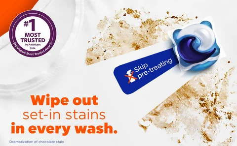 Wipe out set-in stains in every wash.