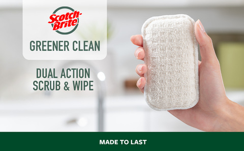 Scotch-Brite Greener Clean Dual Action Scrub & Wipe, 2 pads, 1 pack 