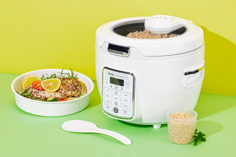 TLOG Mini Rice Cooker 2.5 Cups Uncooked, Healthy Ceramic Coating