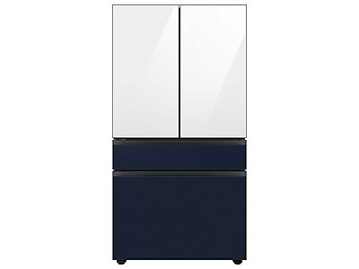 Samsung 17.3 Cu. Ft. Smart Kimchi 4-Door French Door Refrigerator - White  and Navy Glass Panels Included