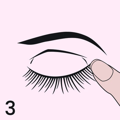 3. Apply lashes along natural lash line.