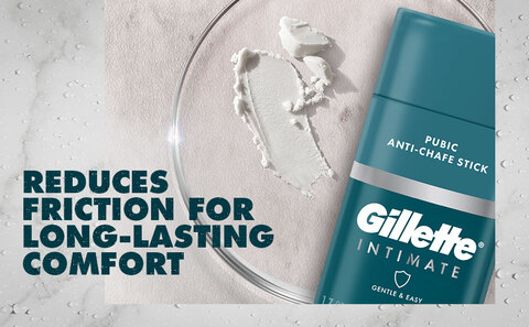 Gillette Intimate Pubic Anti-chafe Stick, Reduces Rubbing and Irritation,  Pubic Anti-Chafing For Men, Easy Application, Dermatologist Tested