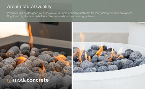 Beautifully streamlined styling – this coordinated fire pit design elevates your outdoor living