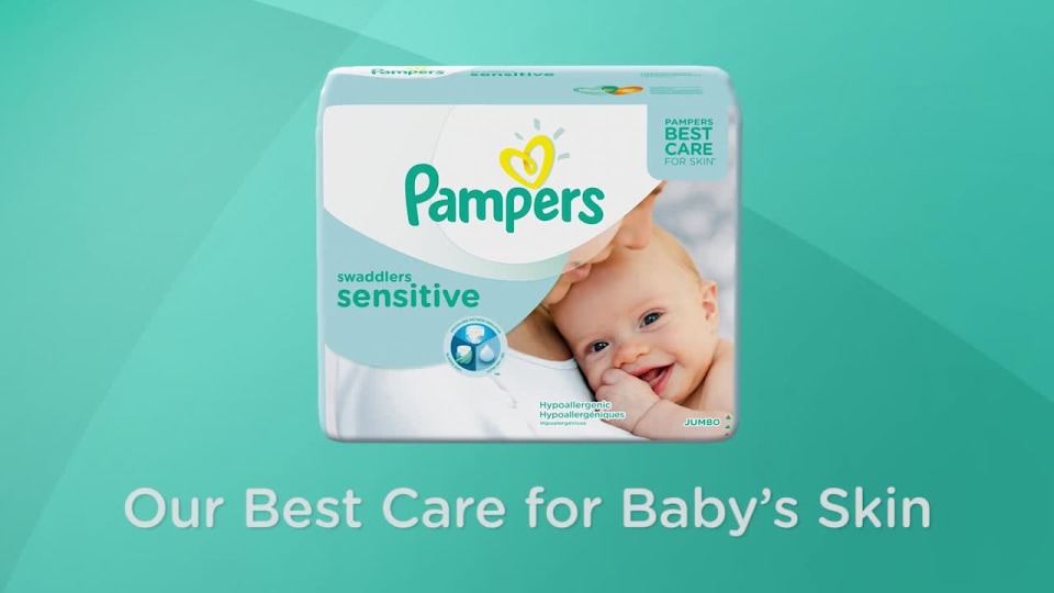 thumbnail video image 2 of Pampers Swaddlers Sensitive Newborn Diapers Size 0 80 count, 2 of 10