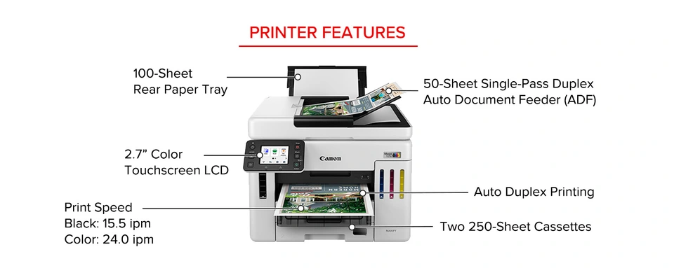 Canon Maxify GX7120 Wireless Color All-In-One Megatank Inkjet