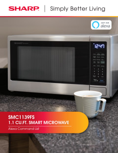 SMC1139FS Sharp 1.1 cu. ft. 1000W Sharp Stainless Steel Smart Carousel Countertop  Microwave Oven