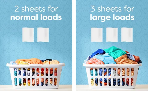 2 sheets for normal loads  3 sheets for large loads 