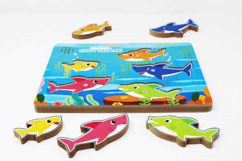 Pinkfong Baby Shark Musical Wood Sound Puzzle- Plays Song