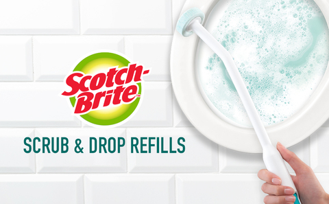 USA SHIP Scotch Brite Disposable Toilet Cleaner Scrubber 25 Refills(Wand/Stick)