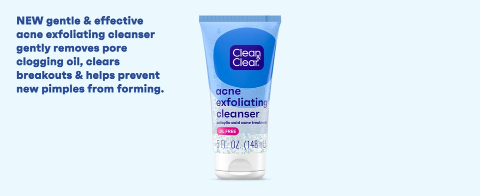 Clean & Clear 2% Salicylic Acid Acne Exfoliating Facial Cleanser