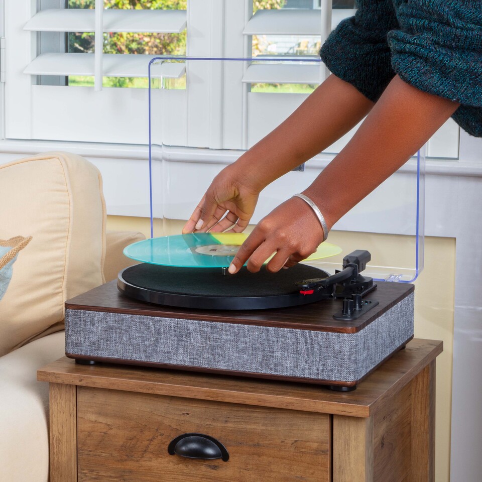 ION Luxe LP Record Player Turntable w/ Built-In Stereo Speakers