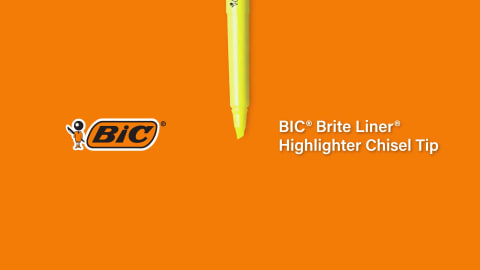 BIC Brite Liner Grip Pastel Highlighter Set, Chisel Tip, 12-Count Pack of  Pastel Highlighters in Assorted Colors, Cute Highlighters for Bullet  Journaling, Note Taking and More 
