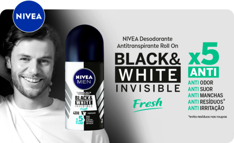 Desodorante Roll-On Nível Black And White Fresh Erva Doce 50ml