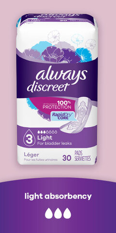 Always Discreet Incontinence Pads, Extra Heavy Absorbency, Long