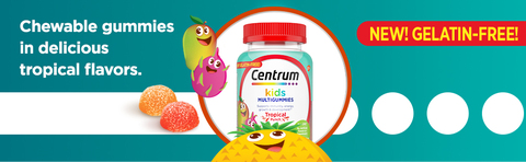 Centrum Kids, 110 gomitas, Vitaminas para niños, Multivitaminico, Non-GMO,  Multigummies, Tropical Punch