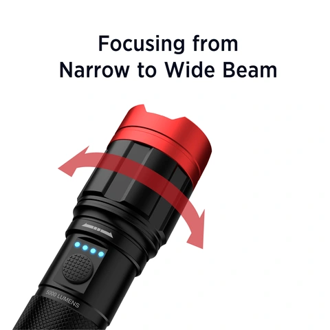 Focusing narrow to wide beam