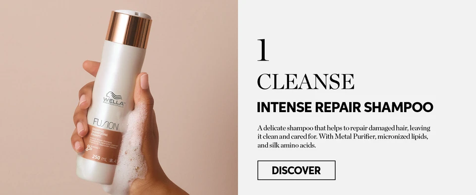Cleanse with intense repair shampoo that helps to repair hair