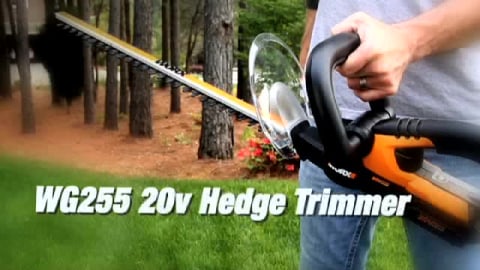 thumbnail video image 2 of WORX 20” 20 Volt Battery Powered Power Hedge Trimmer, Lightweight Compact, 2 of 9