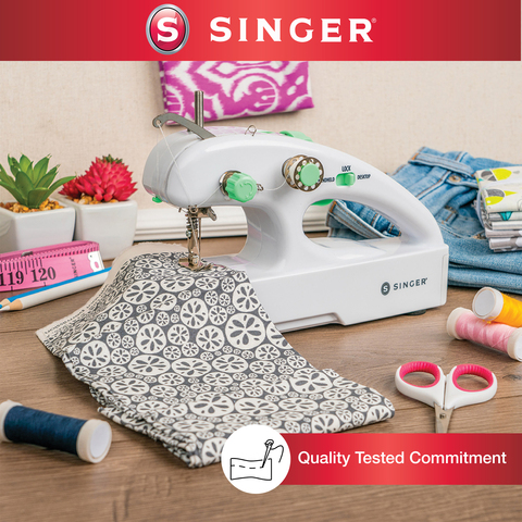 SINGER Stitch Quick Plus Cordless Hand Held Mending Portable Sewing Machine,  Two Thread 
