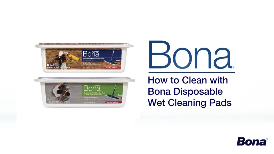 Bona Hardwood Floor Disposable Wet Cleaning Pads, 12 Count