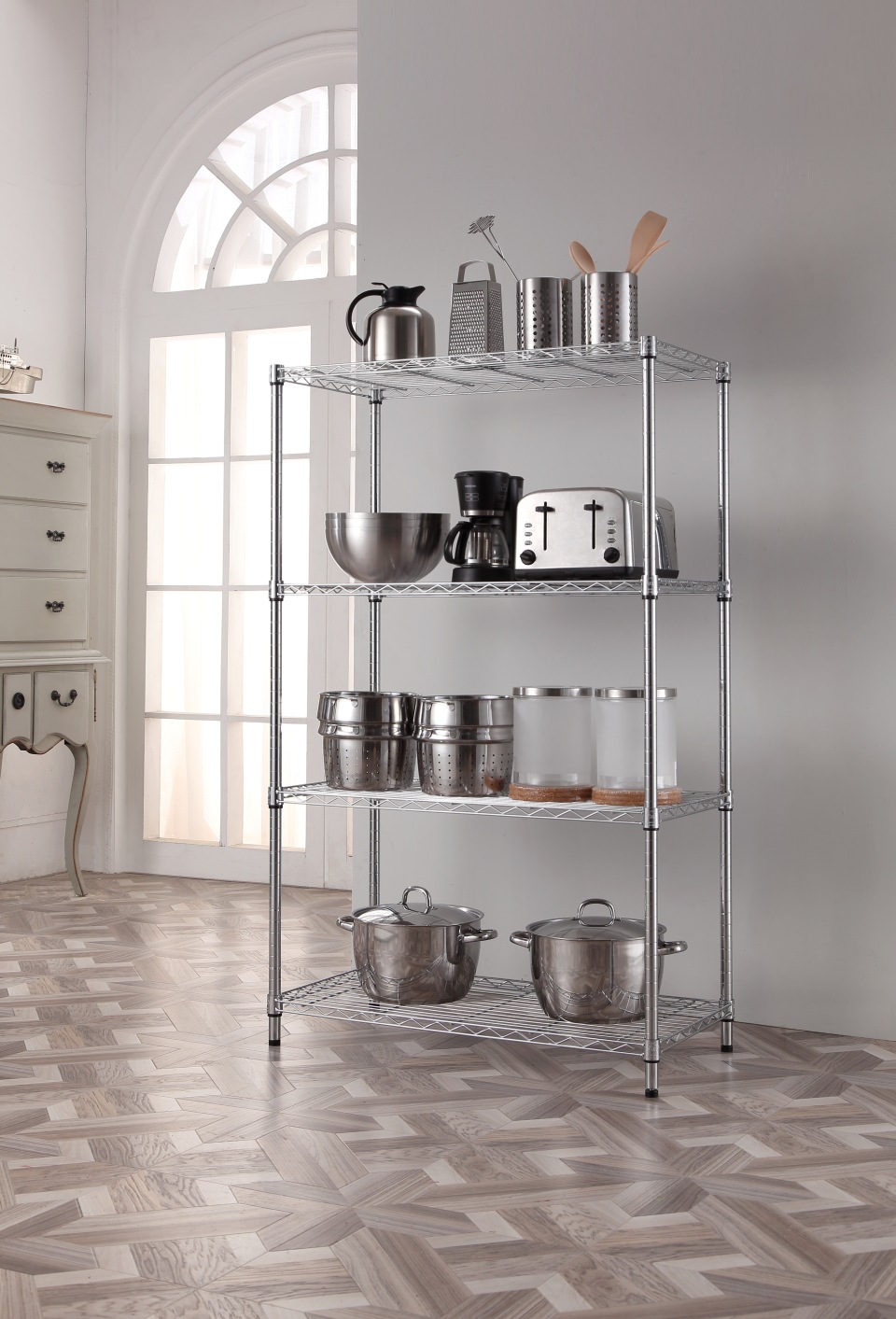 lowes storage racks on Style Selections 14 In D X 35 7 In W X 53 In H 4 Tier Steel Utility In The Freestanding Shelving Units Department At Lowes Com