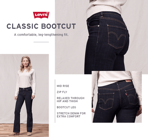 levis black bootcut jeans women's