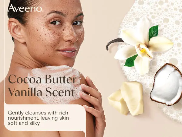Aveeno Daily Moisturizing Body Wash with Prebiotic Oat, and a Cocoa Butter Vanilla Scent