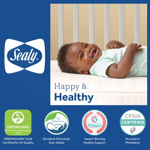 Sealy OptiCool Premium Dual Firm Baby Crib Mattress & Toddler Bed Mattress,  Hypoallergenic Breathable Baby Mattress, Sustainable Cool Memory Foam Crib