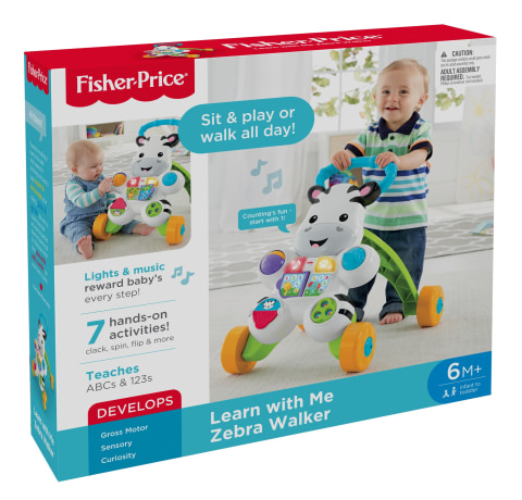 Fisher-Price Learn with Me Zebra Walker Development Activity Learning Toy Babies 