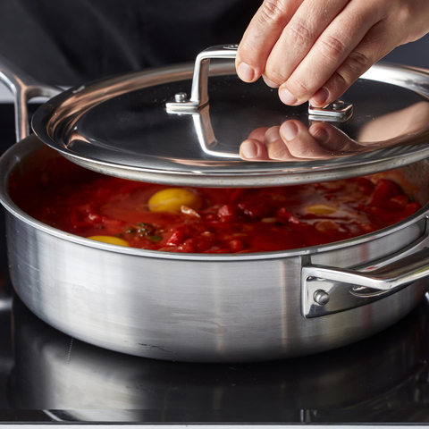 Demeyere Essential5 Stainless Steel Stockpot with Lid, 8 Qt.