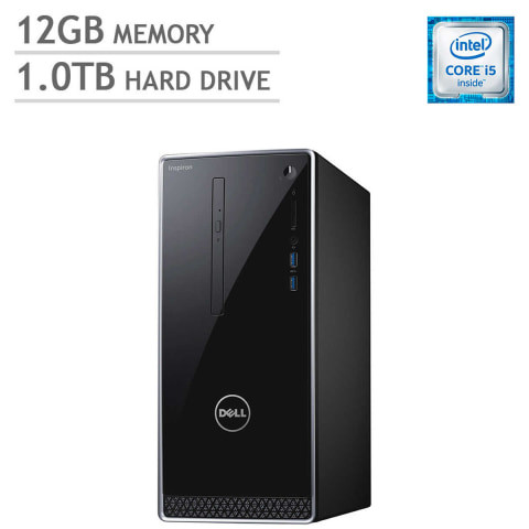 Dell Inspiron Desktop, I3650-3756SLV, i5-6400, 12GB Memory, 1TB