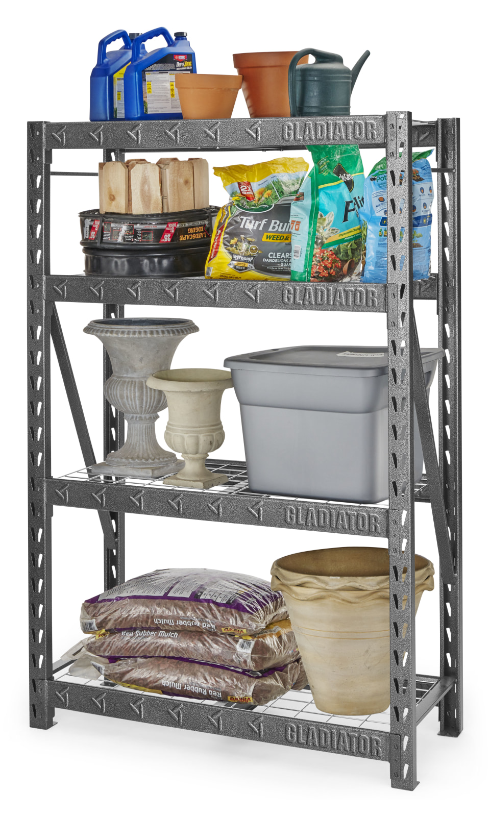 lowes storage racks on Gladiator 18 In D X 48 In W X 72 In H 4 Tier Steel Utility In The Freestanding Shelving Units Department At Lowes Com