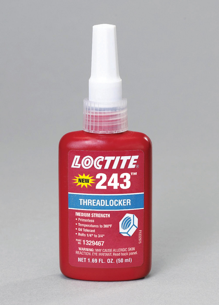 Loctite Primerless Threadlocker, LOCTITE 243, Blue, Medium Strength,  Liquid, 250 mL Bottle 1329505