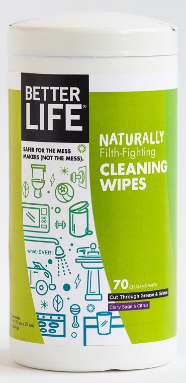 Better Life Cleaning Wipes, Clary Sage & Citrus - 70 wipes