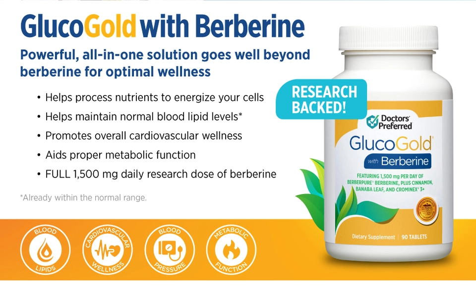 berberine plus l carnitine Doctors' Preferred® - GlucoGold® with - 90 Tablets Best Anti-Aging Serum for 2026-08-28 size:50 g