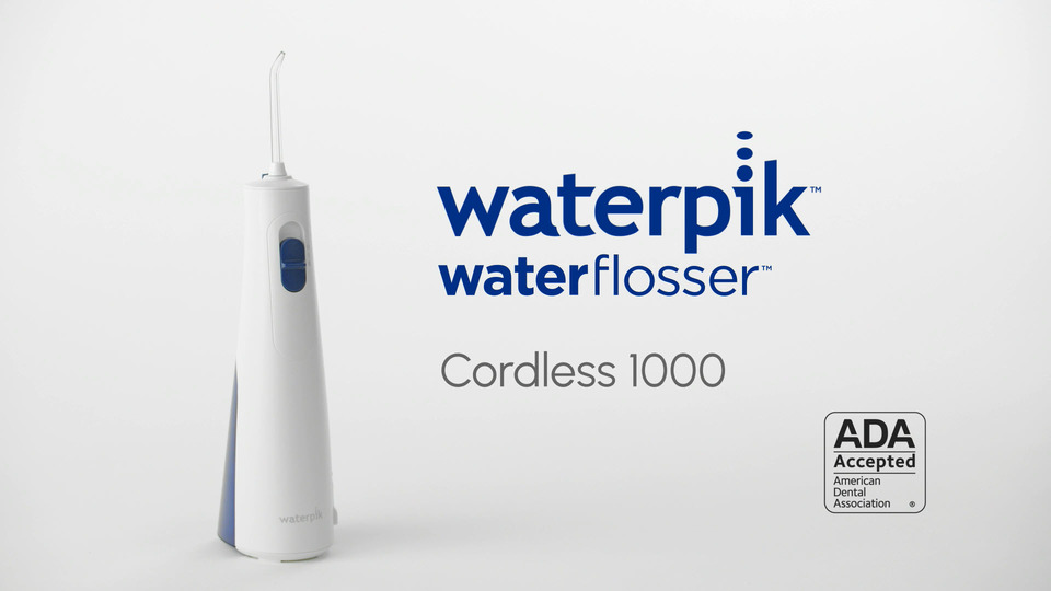 thumbnail video image 6 of Waterpik Cordless Water Flosser with Crest 3D White Toothpaste and Listerine Total Care Mouthwash Oral Care Bundle, 6 of 6
