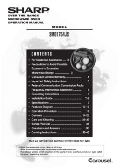 Sharp SMO1754JS 1.7 Cu ft. Over-the Range Microwave Oven