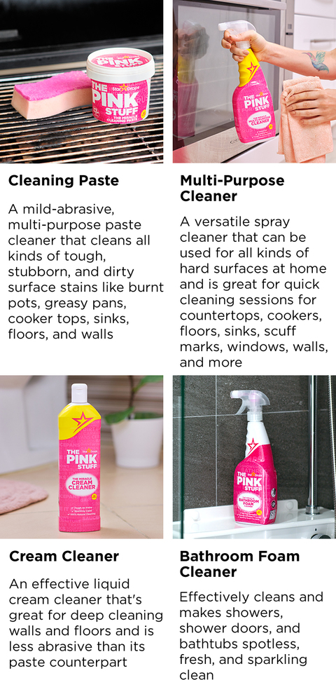 Stardrops - The Pink Stuff - The Miracle Multi-Purpose Spray, Window &  Glass Cleaner, and Bathroom Foam Spray Bundle (1 Multi-Purpose Spray, 1  Window