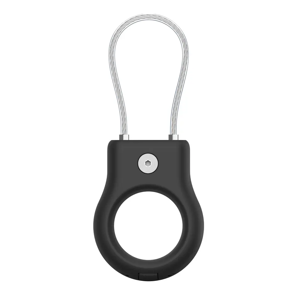 ブラック　ウィンダンシー　airtagケース Belkin AirTag Black Secure Holder With Wire Cable - MSC009BTBK