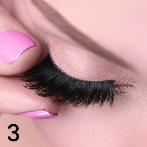 3. Apply lashes along natural lash line.