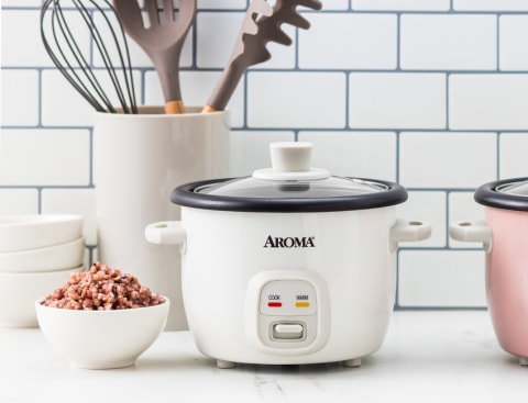 AROMA® 4-Cups (Cooked) / 1Qt. Rice & Grain Cooker, White, New , ARC-302-1NG  