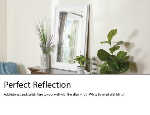 White Beveled Wall Mirror, Allen Roth White Beveled Wall Mirror