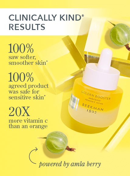 Golden Booster - 20x more Vitamin C than an Orange - 100% saw softer and smoother skin 