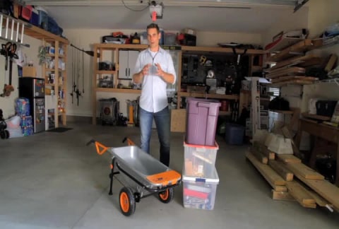 WORX Aerocart 8-in-1 Wheelbarrow / Yard Cart / Dolly + Attachable Wagon Kit