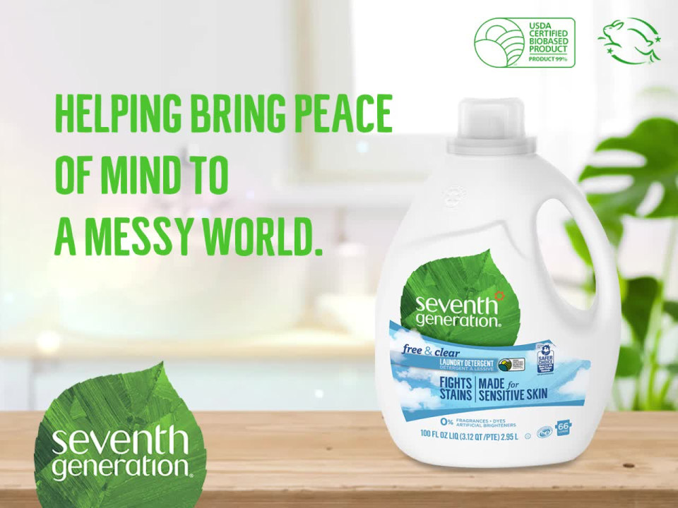 Seventh Generation Liquid Laundry Detergent Biodegradable Free & Clear