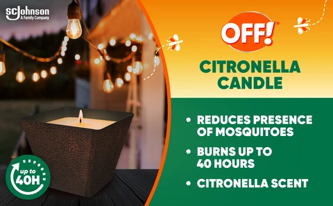 OFF! Scented Citronella Candle, 18 oz, 1 CT, Backyard Outdoor