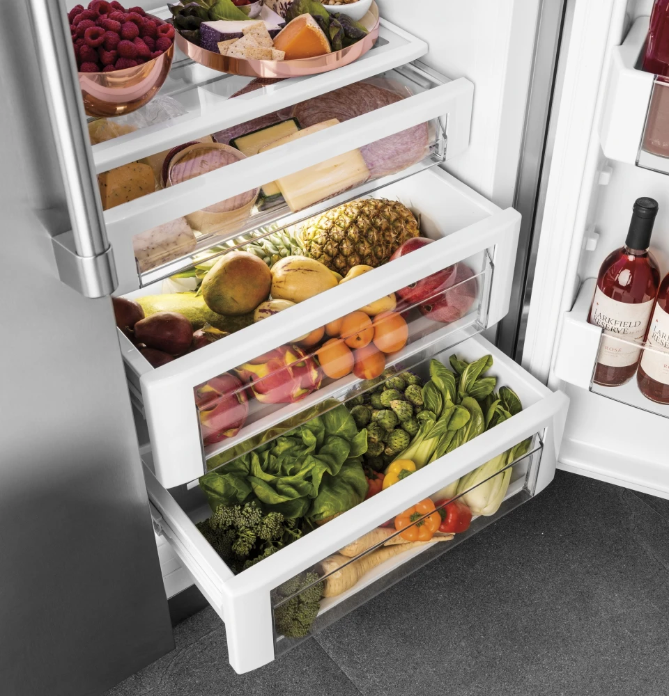 CSB48YP2NS1 Cafe 48 Smart Built In Side by Side Refrigerator with Dispenser Stainless Steel with Brushed Stainless Steel Handles