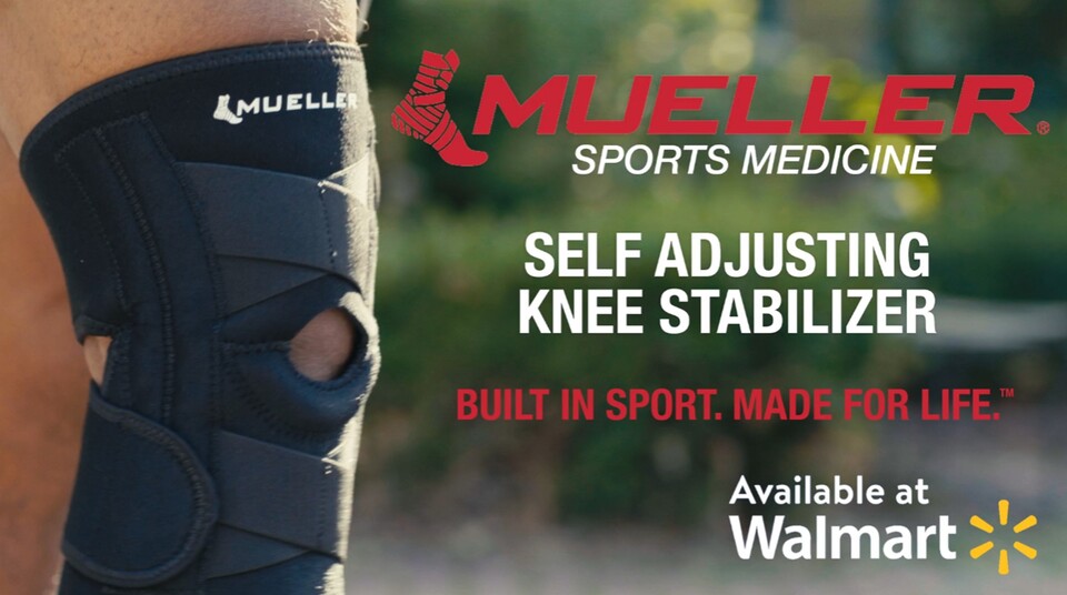 thumbnail video image 3 of (2 pack) Mueller Self Adjusting Knee Stabilizer, Black, One Size Fits Most, 3 of 9