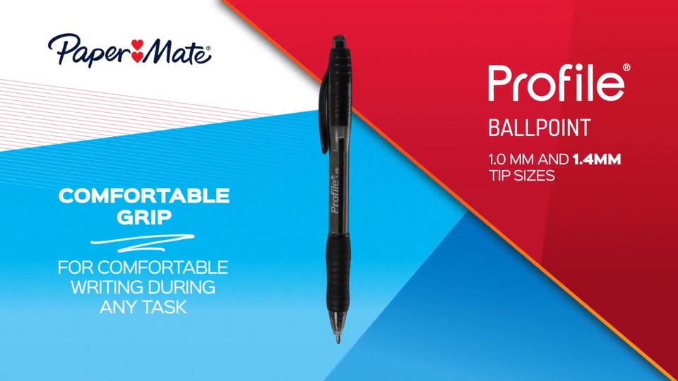 Paper Mate Profile Ballpoint Pen Set, Assorted Colors, Set of 8