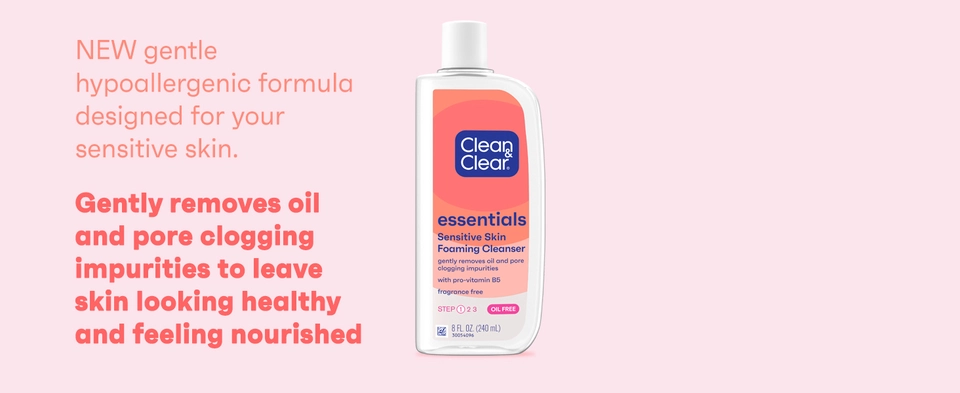 Clean & Clear Essentials Facial Cleanser Foaming Step 1 - 8 Fl. Oz